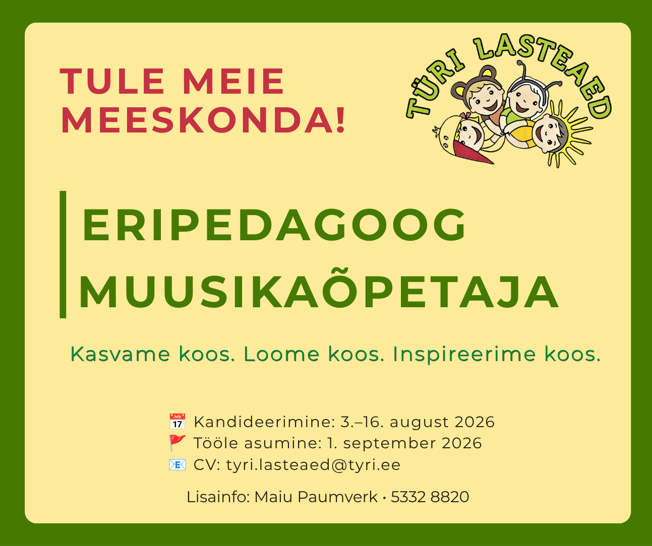 Türi lasteaed Facebooki postitus 8